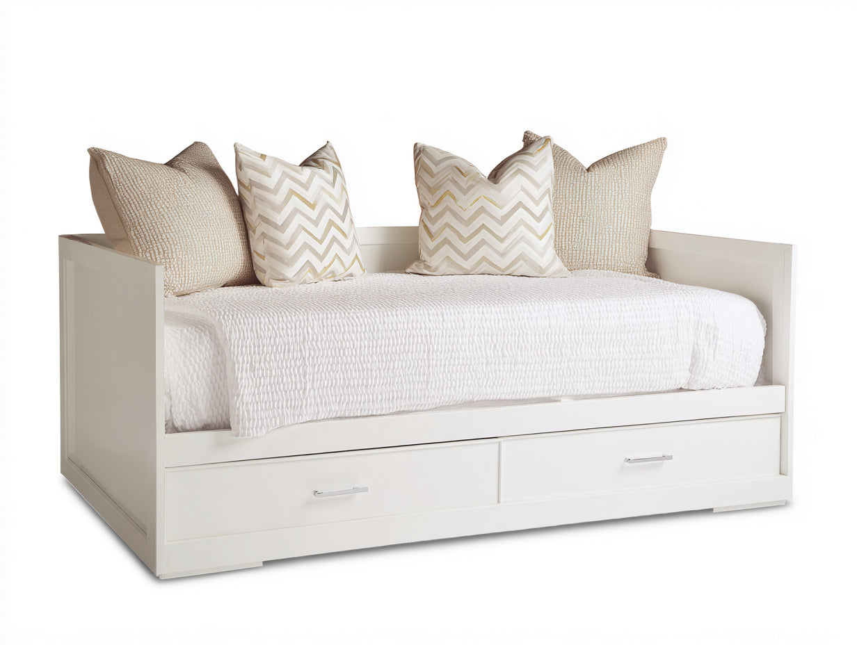 Divano letto - Legno-Tessuto - 205 x 98 x 90 cm - Bianco - Stile moderno