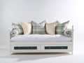 Divano letto - Legno-Tessuto - 208 x 98 x 103 cm - Bianco - Stile tradizionale