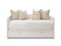 Divano letto - Legno-Tessuto - 198 x 94 x 88 cm - Avorio - Stile moderno