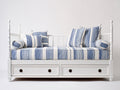 Divano letto - Legno-Tessuto - 210 x 100 x 110 cm - Bianco - Stile classico