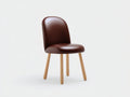 Sedia da pranzo - Similpelle - Legno - 48 x 54 x 84 cm - Marrone scuro-Naturale - Stile moderno minimalista