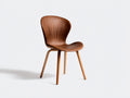 Sedia da pranzo - Similpelle - Legno - 48 x 55 x 83 cm - Cognac-Naturale - Design contemporaneo con schienale scanalato