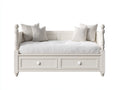 Divano letto - Legno-Tessuto - 195 x 92 x 98 cm - Bianco - Stile classico