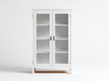 Vetrina - Legno-Vetro-Metallo - 100 x 40 x 180 cm - Bianco-Nero - Stile classico