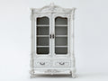 Vetrina-Legno-Vetro-130x45x205 cm-Bianco-Stile barocco