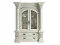 Vetrina-Legno-Vetro-135x50x205 cm-Bianco-Stile classico