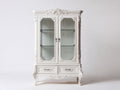 Vetrina-Legno-Vetro-120x45x200 cm-Bianco-Stile barocco