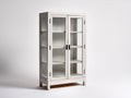 Vetrina - Legno-Vetro-Metallo - 95 x 42 x 180 cm - Bianco-Nero - Stile rustico
