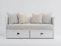 Divano letto - Legno-Tessuto - 198 x 94 x 88 cm - Bianco - Stile moderno