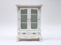 Vetrina-Legno-Vetro-125x45x200 cm-Bianco-Stile barocco